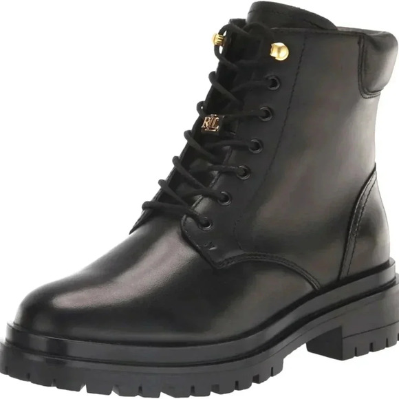 Lauren Ralph Lauren Women's Combat Boots Size 5.5 Black - Picture 3 of 6